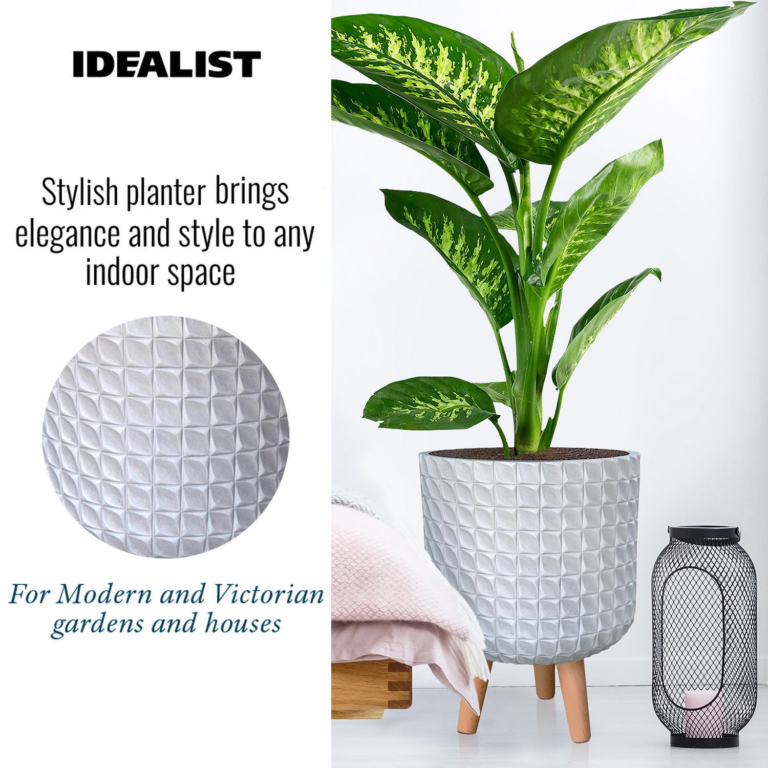IDEALIST Lite Faceted Effect Planter on Legs