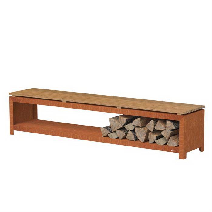 Corten Steel Low Wood Storage