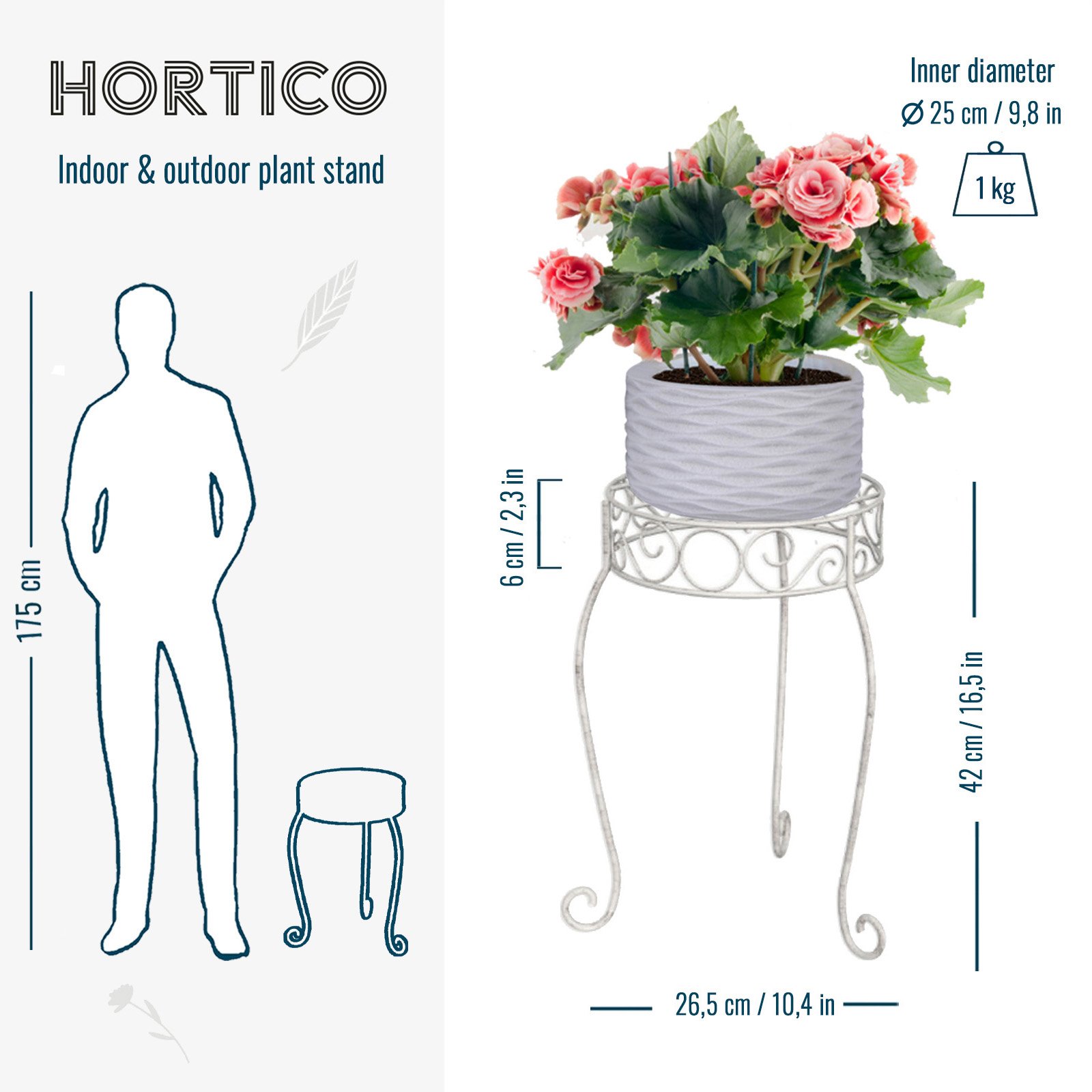 French Country Scroll Plant Stand