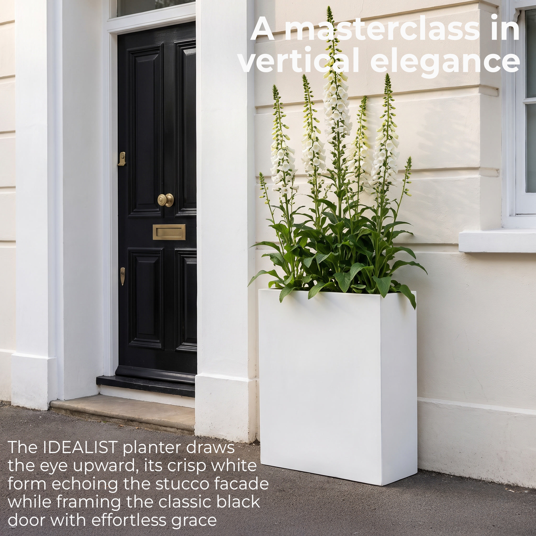 IDEALIST Lite Narrow Contemporary Light Concrete Trough Planter