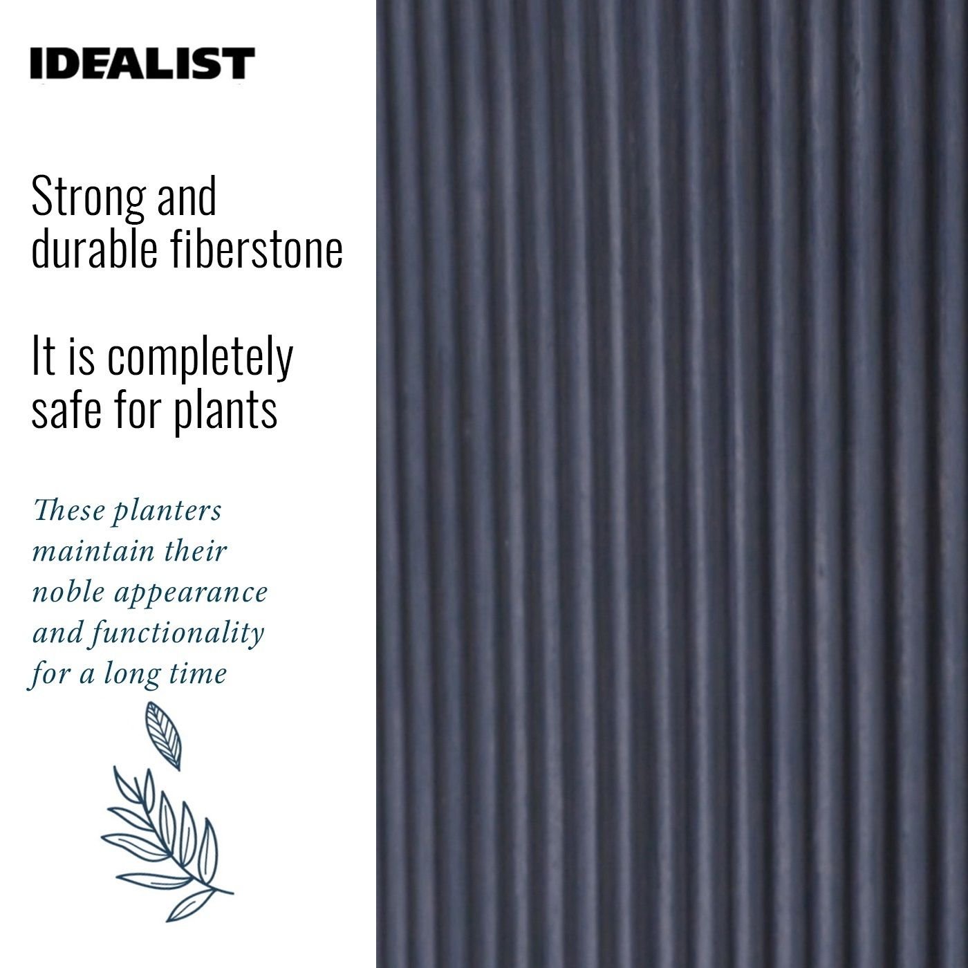 IDEALIST Lite Ribbed Cylinder Outdoor Planter