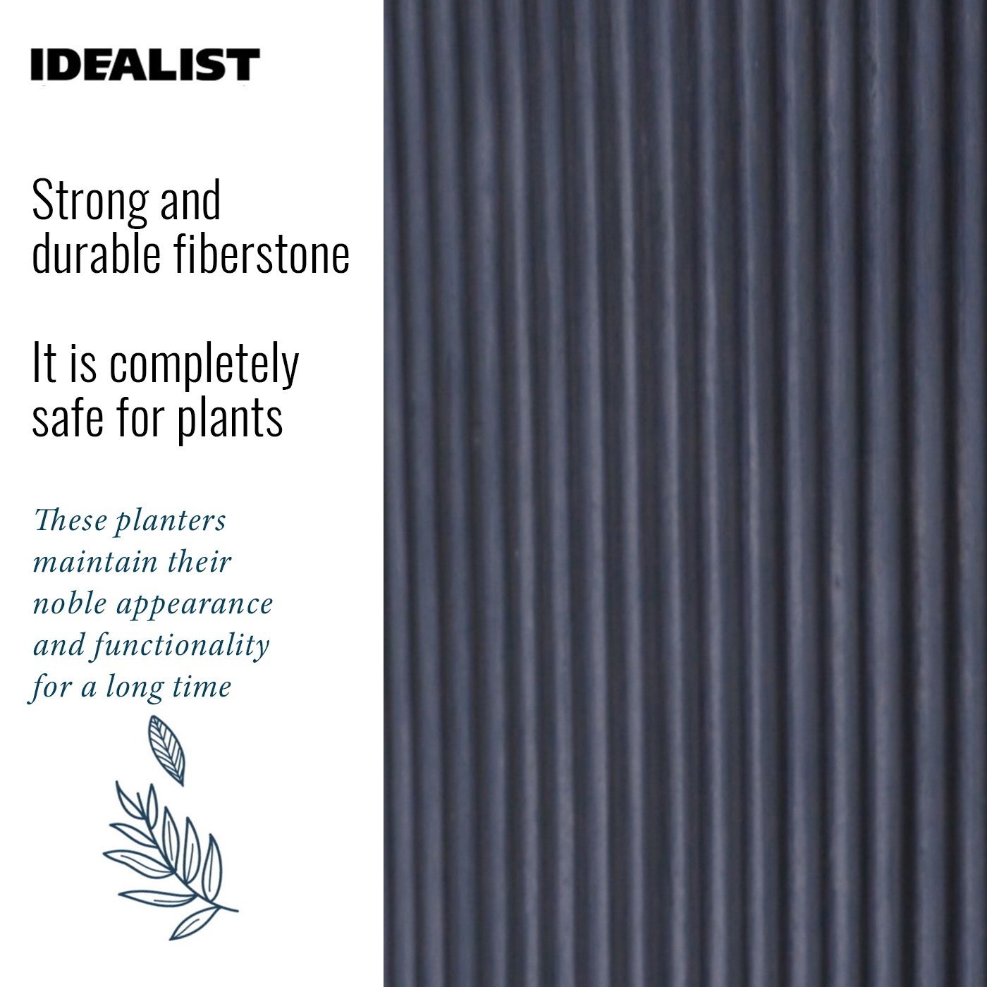 IDEALIST Lite Ribbed Cylinder Outdoor Planter