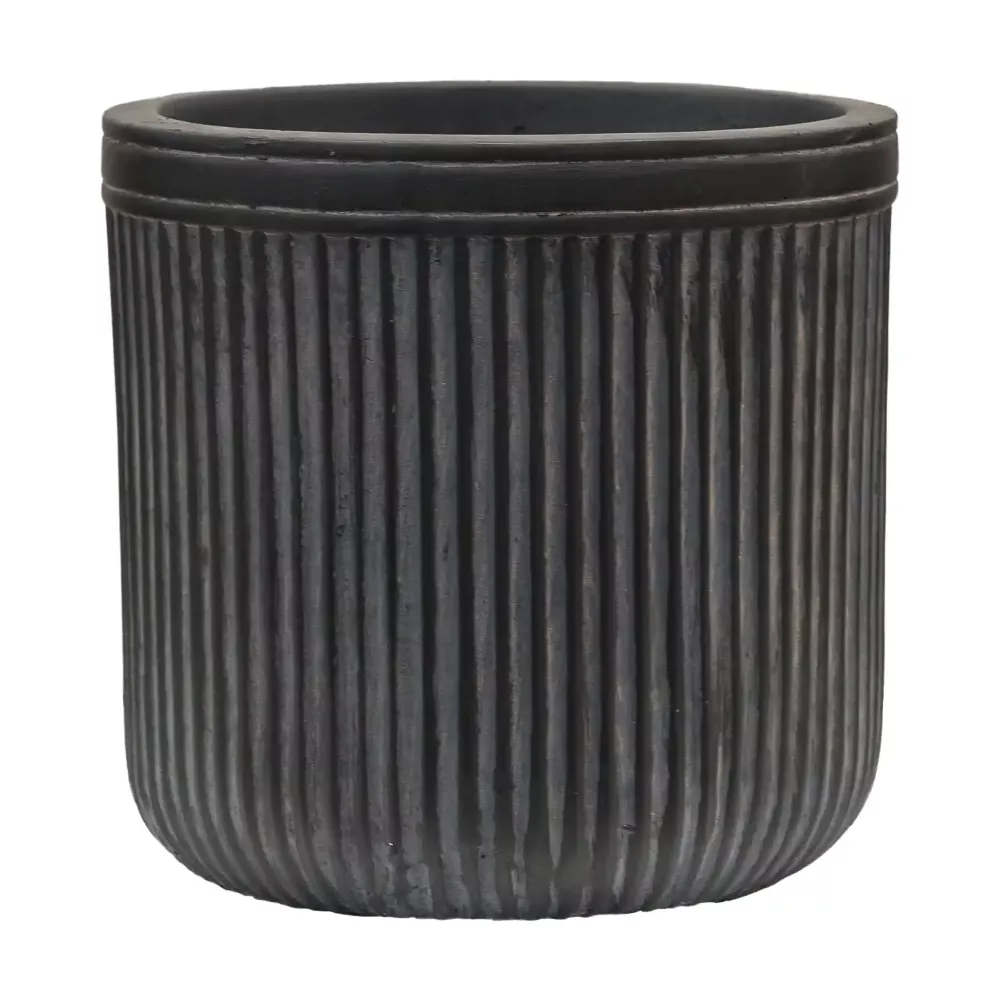 Vertical Rib Fibreclay Cylinder Planter | Indoor and Outdoor Plant Pot