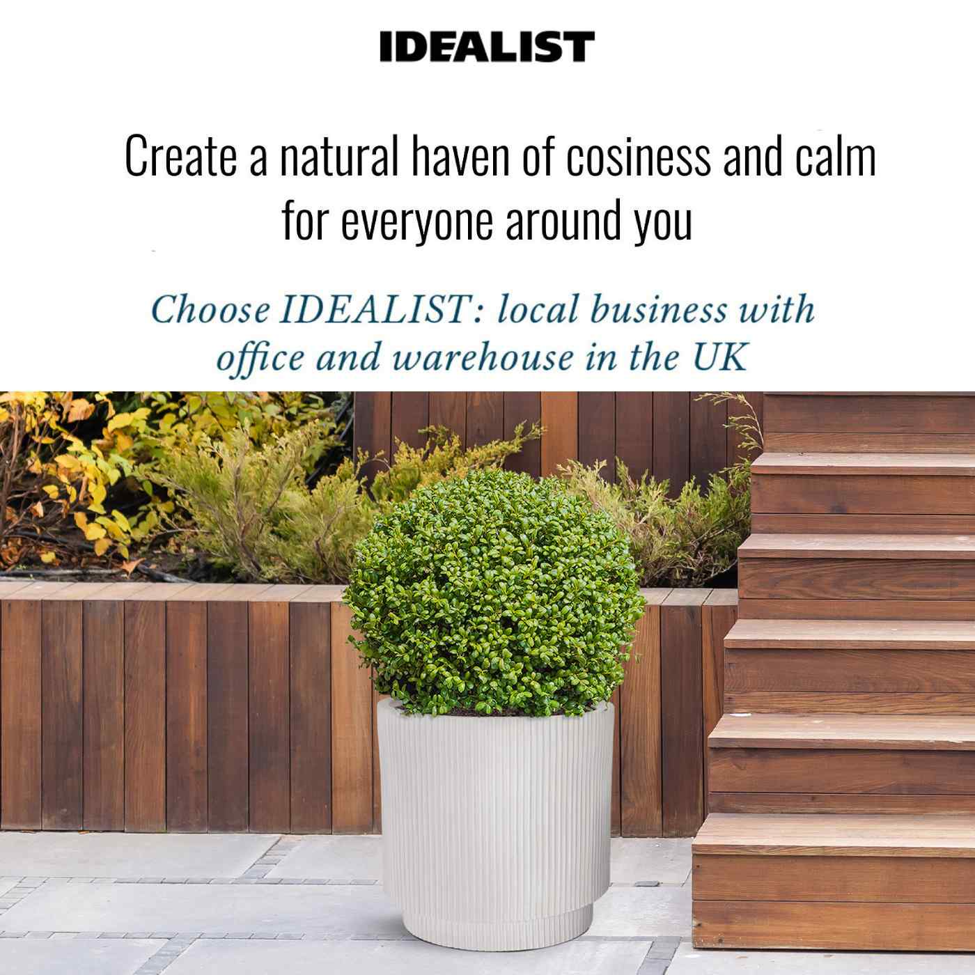 IDEALIST Lite Vertical Ribbed Cylinder Outdoor Planter