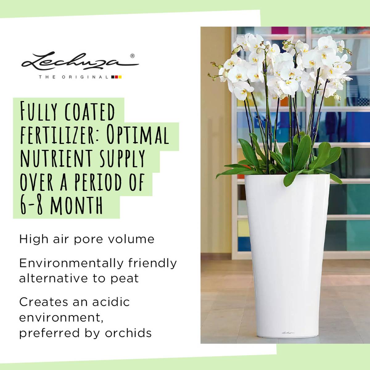 LECHUZA ORCHIDPON Orchid Potting Mix Organic Peat-Free Orchid Compost