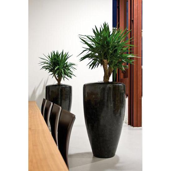 Geo Round Tall Polystone Indoor Planter