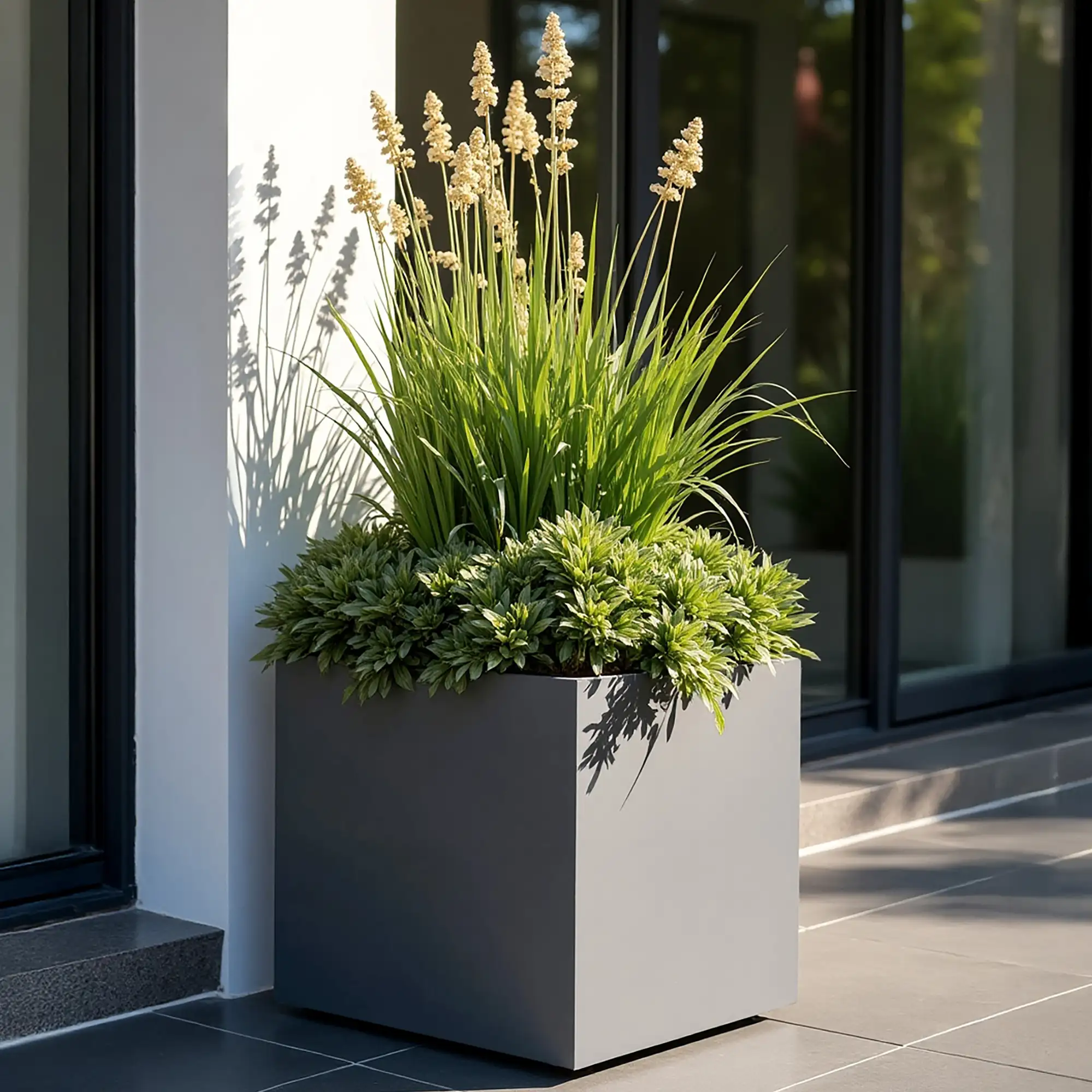 IDEALIST Lite Square Box Contemporary Light Concrete Planter
