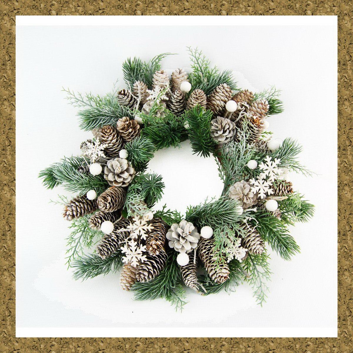 Fir Wreath With Cone Artificial Branch Plant