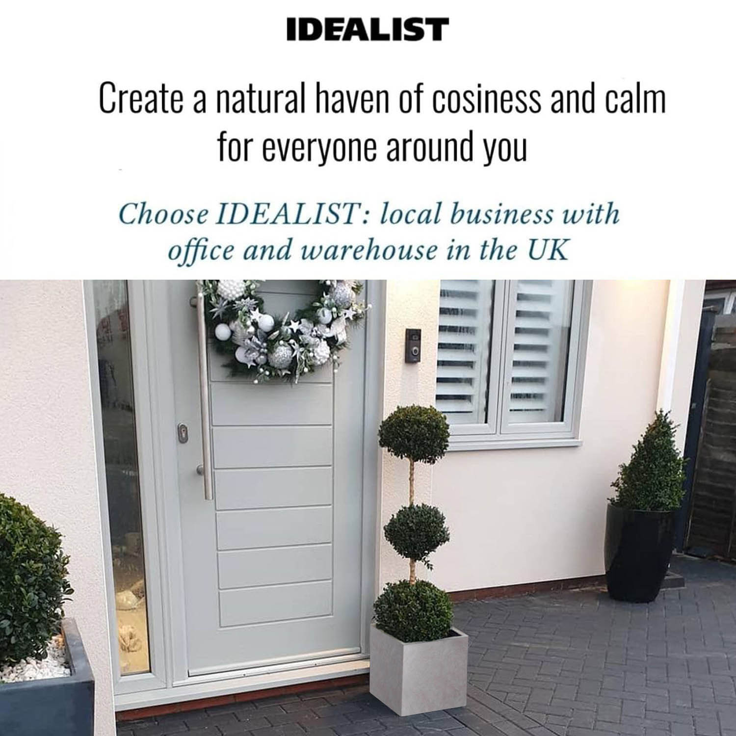 IDEALIST Lite Square Box Contemporary Light Concrete Planter