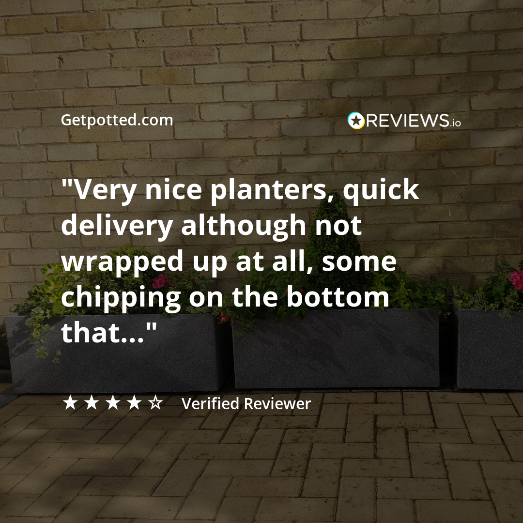 IDEALIST Lite Textured Concrete Effect Trough Outdoor Planter