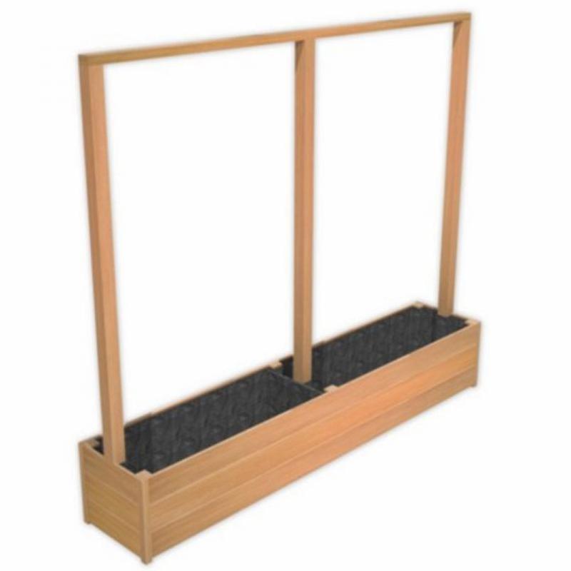 Hardwood Sevilla Hedge Trough Wood Outdoor Planter