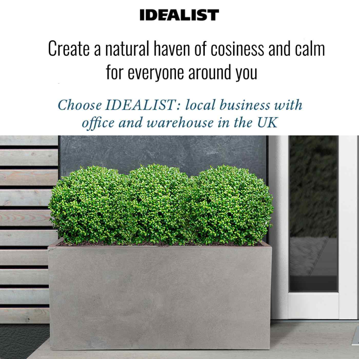 IDEALIST Lite Contemporary Light Concrete Trough Planter Set
