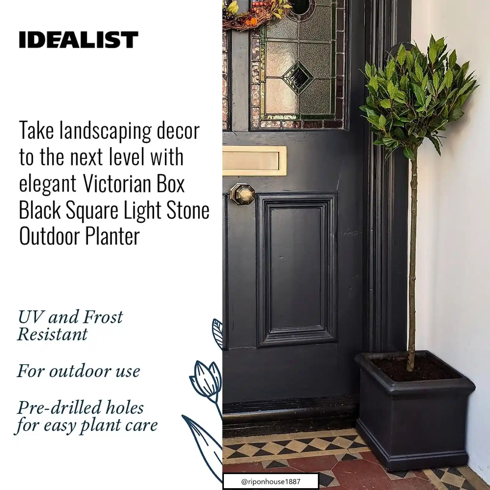 IDEALIST Lite Victorian Box Square Light Stone Outdoor Planter