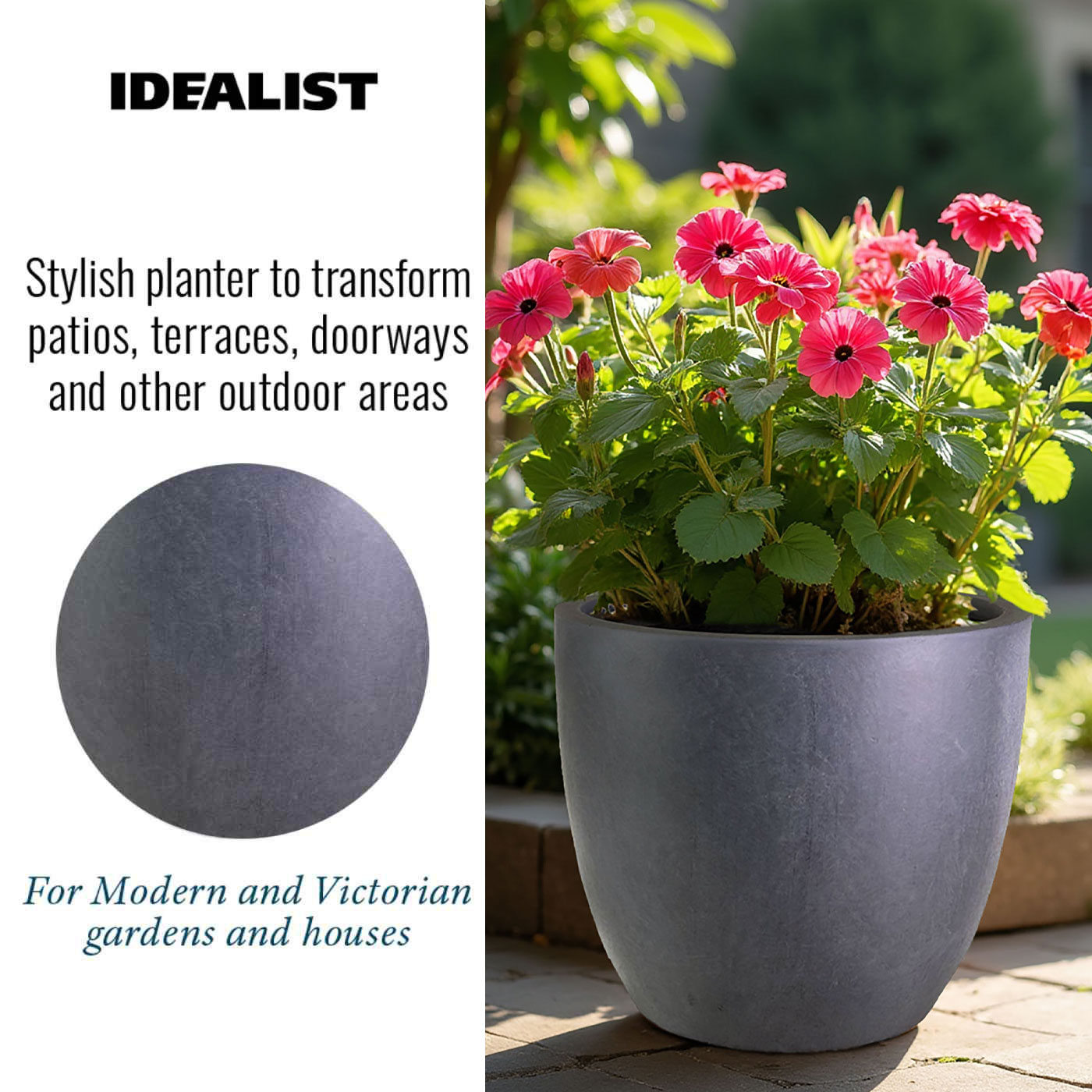 IDEALIST Lite Contemporary Light Concrete Egg Planter