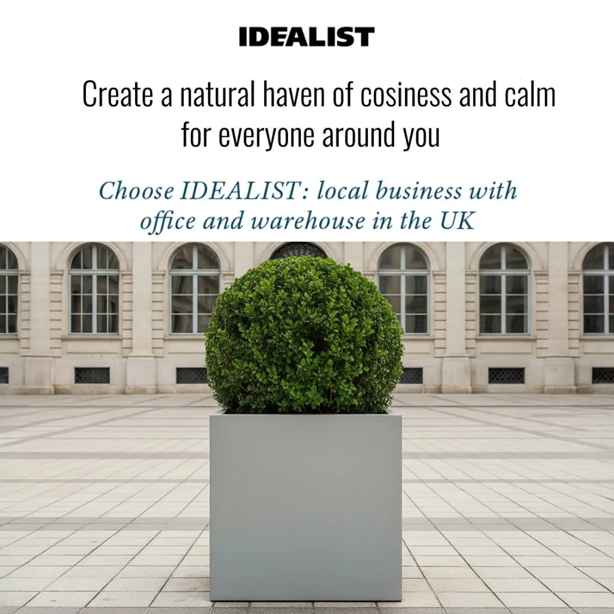 IDEALIST Lite Square Box Contemporary Light Concrete Planter
