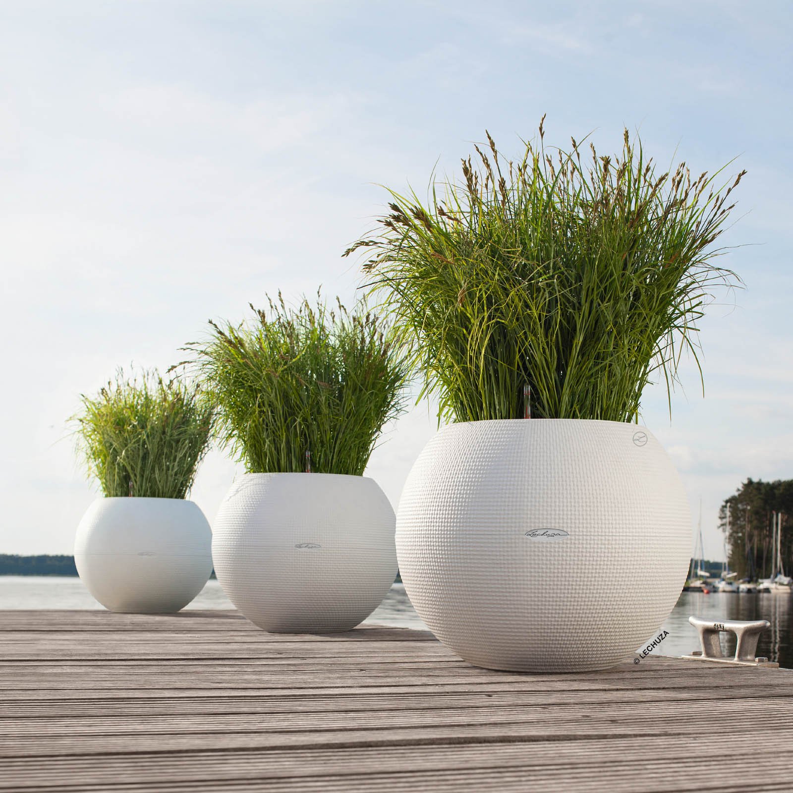 LECHUZA PURO Color Round Poly Resin Self-watering Planter