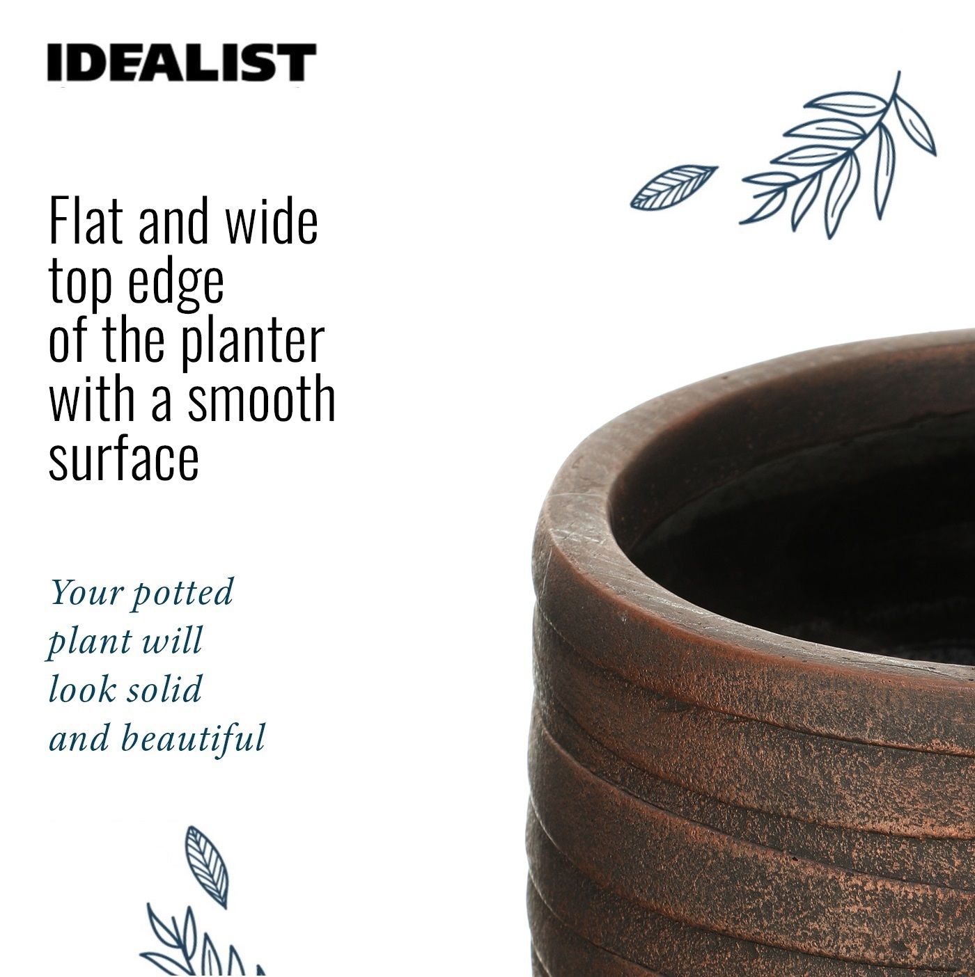 IDEALIST Lite Row Style Round Indoor Planter
