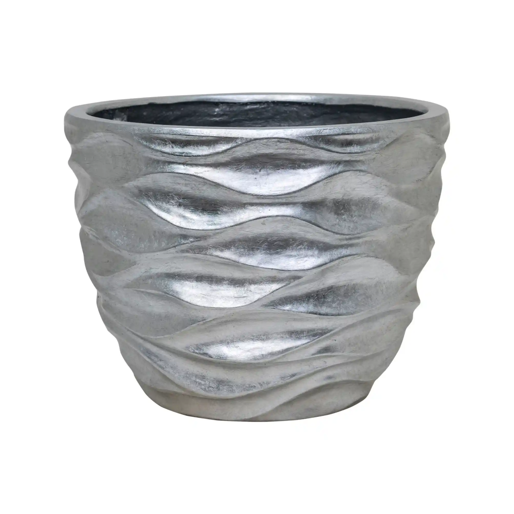 Luxe Lite Glossy Sea Round Indoor Planter