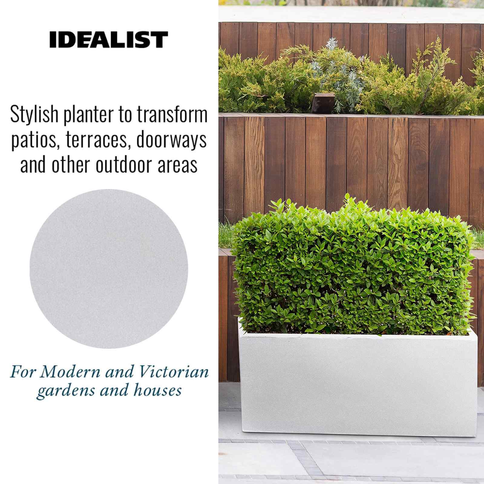 IDEALIST Lite Contemporary Light Concrete High Trough Planter