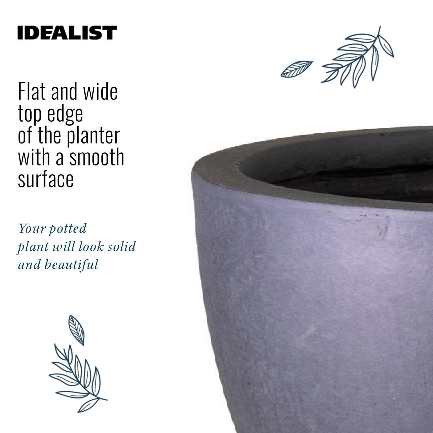 IDEALIST Lite Contemporary Light Concrete Egg Planter