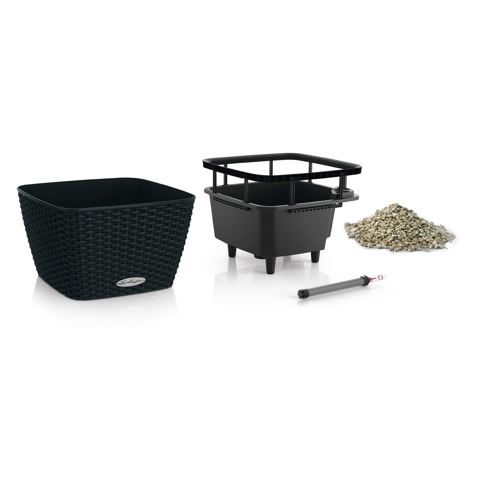 LECHUZA BACINO Cottage Square Poly Resin Self-watering Planter