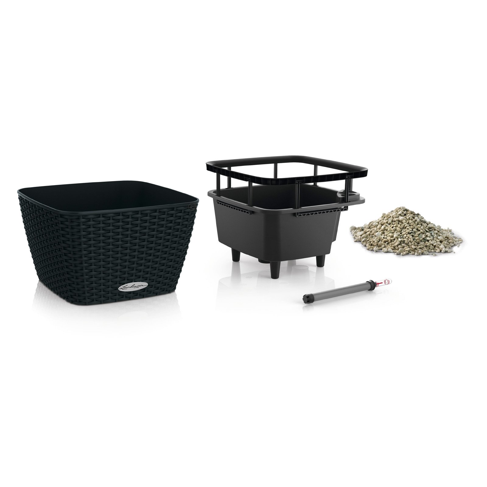 LECHUZA BACINO Cottage Square Poly Resin Self-watering Planter