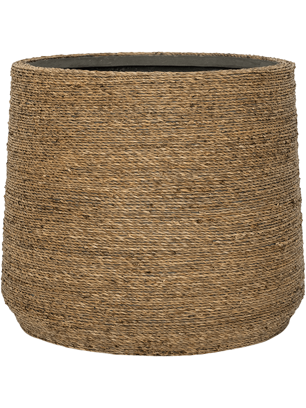 Bohemian Patt L Straw Grass Round Planter