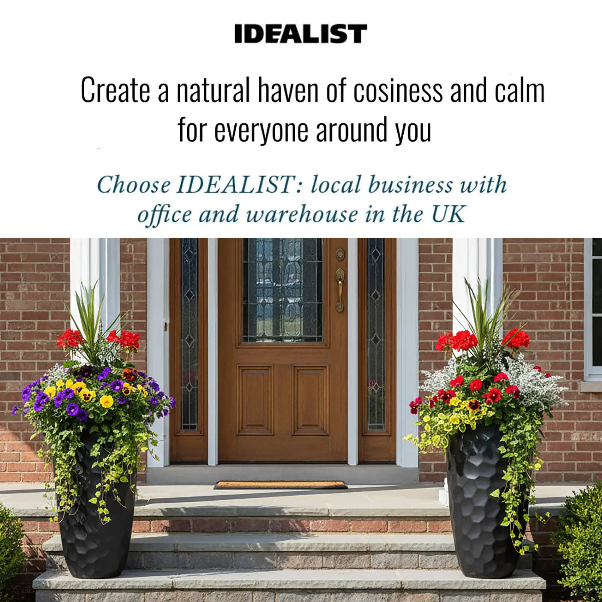 IDEALIST Lite Mosaic Style Tall Round Vase Planter Outdoor Plant Pot