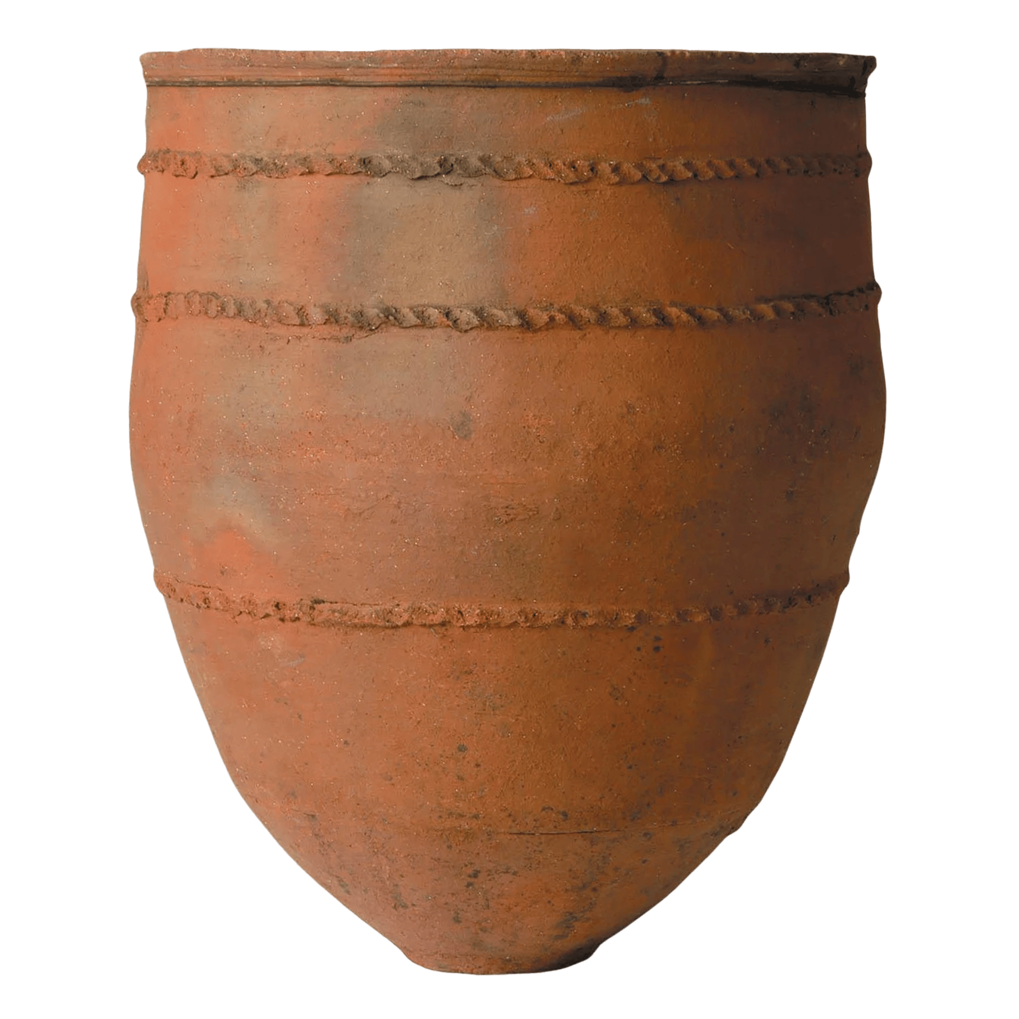 Mediterranean Fiberglass Round Tall Terracotta Planter Pot In/Out