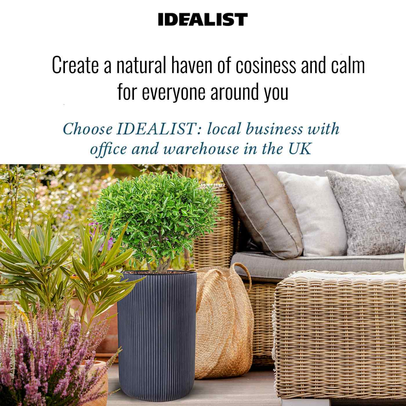 IDEALIST Lite Ribbed Cylinder Outdoor Planter