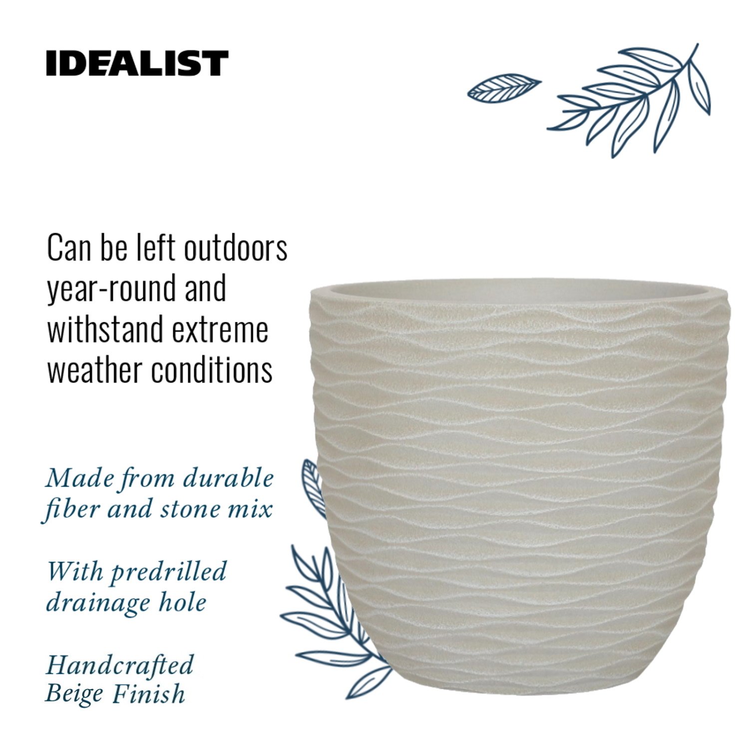 IDEALIST Lite Wave Style Outdoor Egg Planter