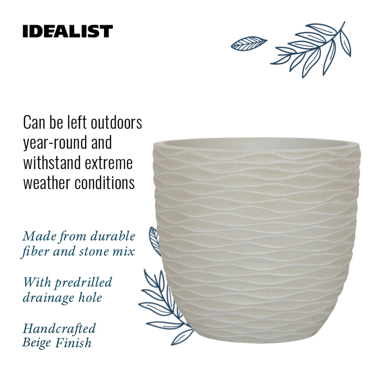 IDEALIST Lite Wave Style Outdoor Egg Planter