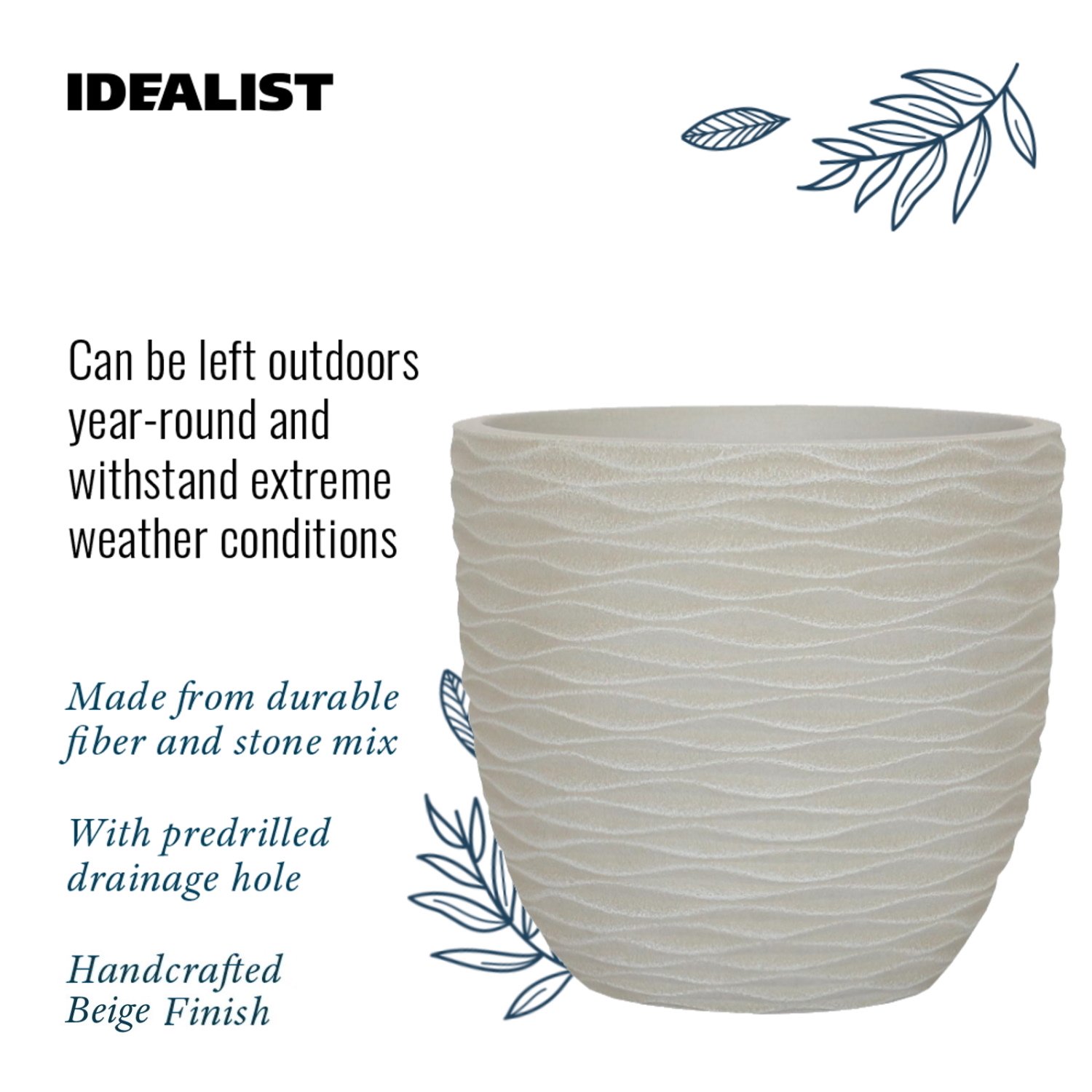 IDEALIST Lite Wave Style Outdoor Egg Planter