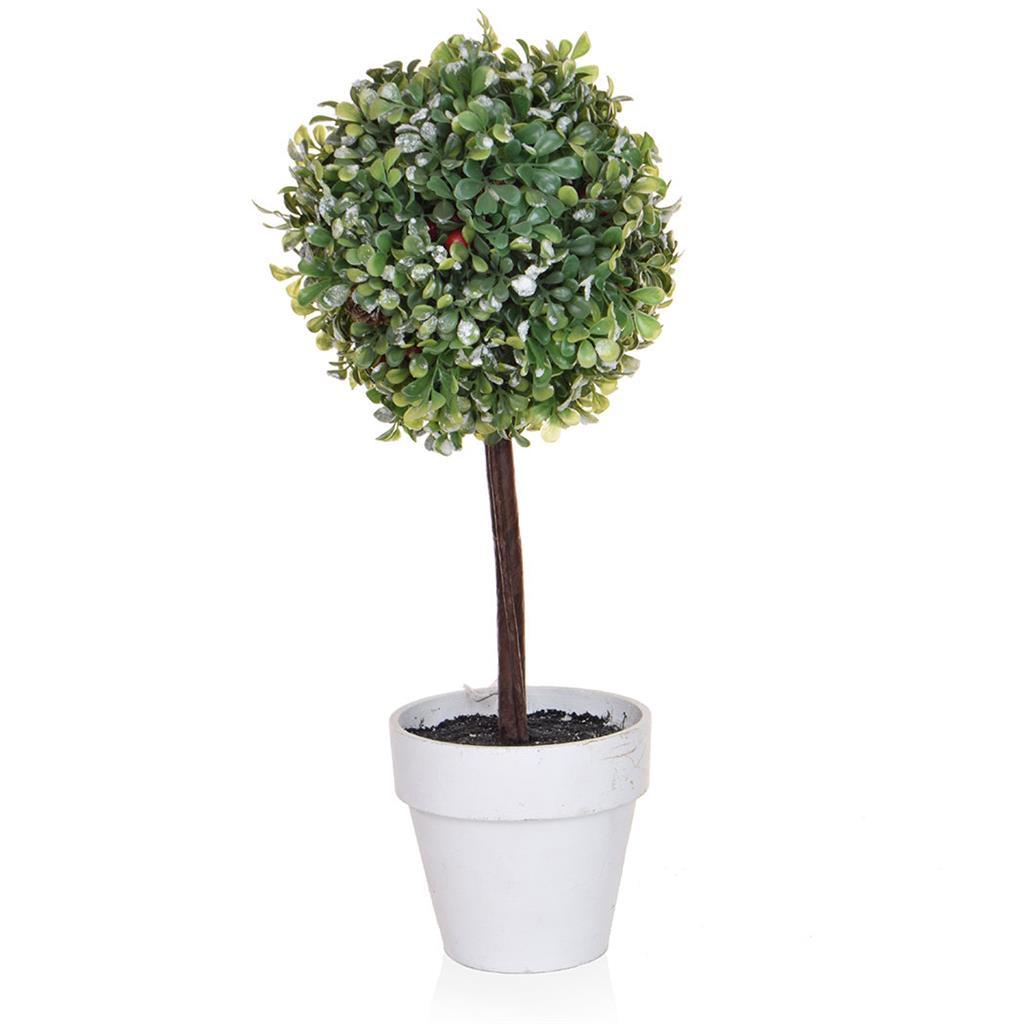 Topiary Ball Complete with Stone Pot Artificial Tree Plant