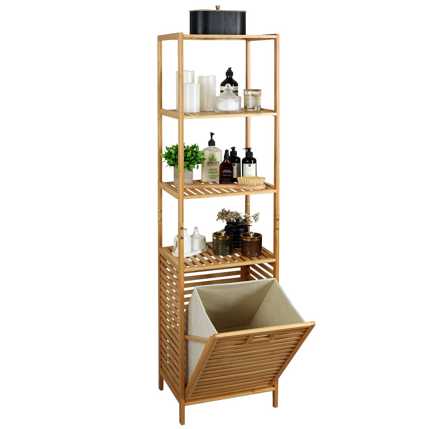 Froppi Wooden Washing Hamper Laundry Basket for Bathrooms