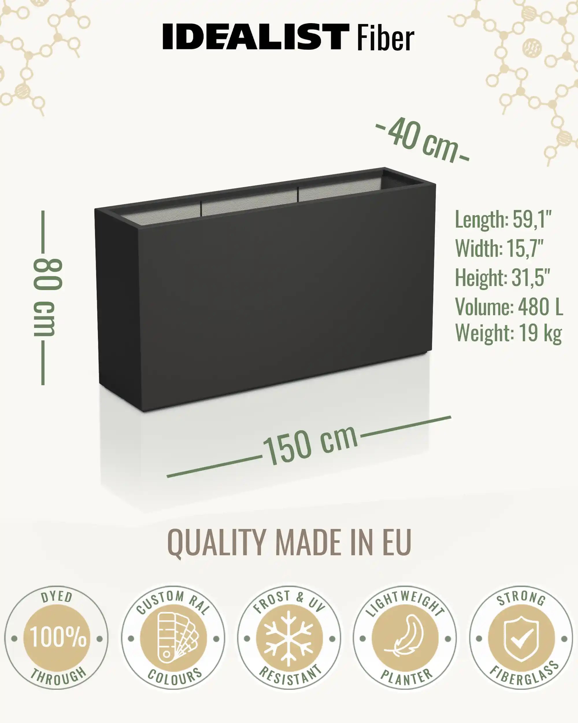 AXIS Trough Outdoor Fiberglass Planter