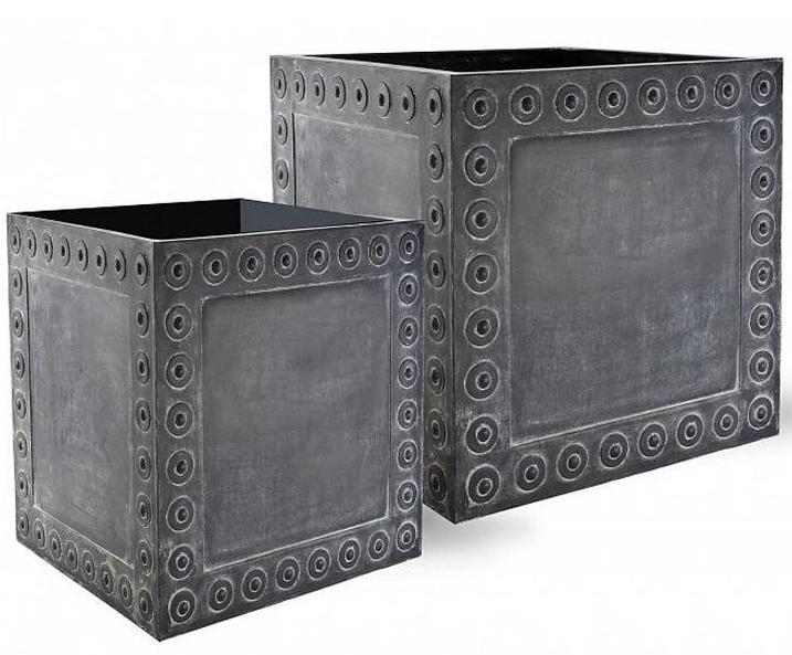 Cromwell Fiberglass Cube Antique FL Planter Pot In/Out