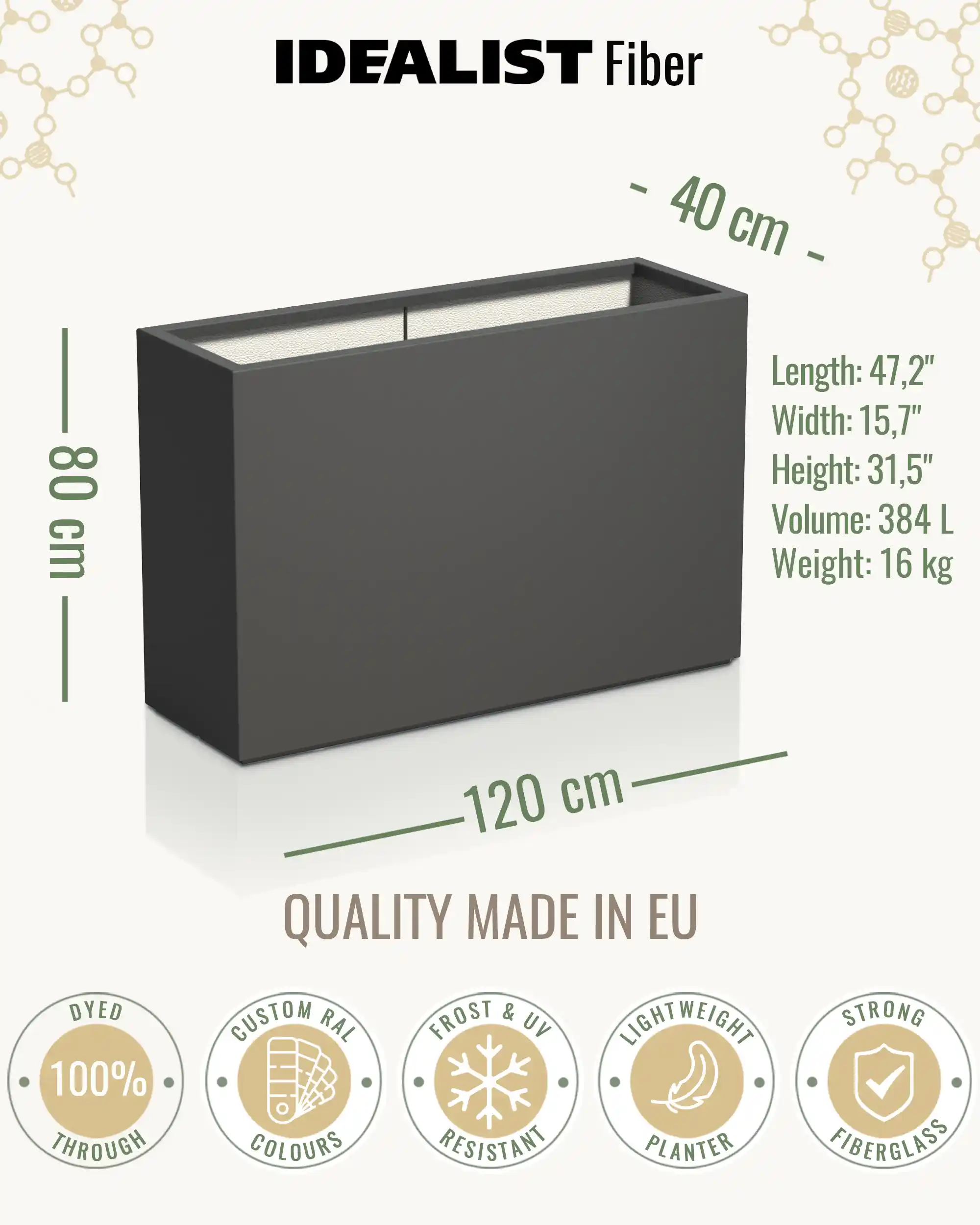 AXIS Trough Outdoor Fiberglass Planter