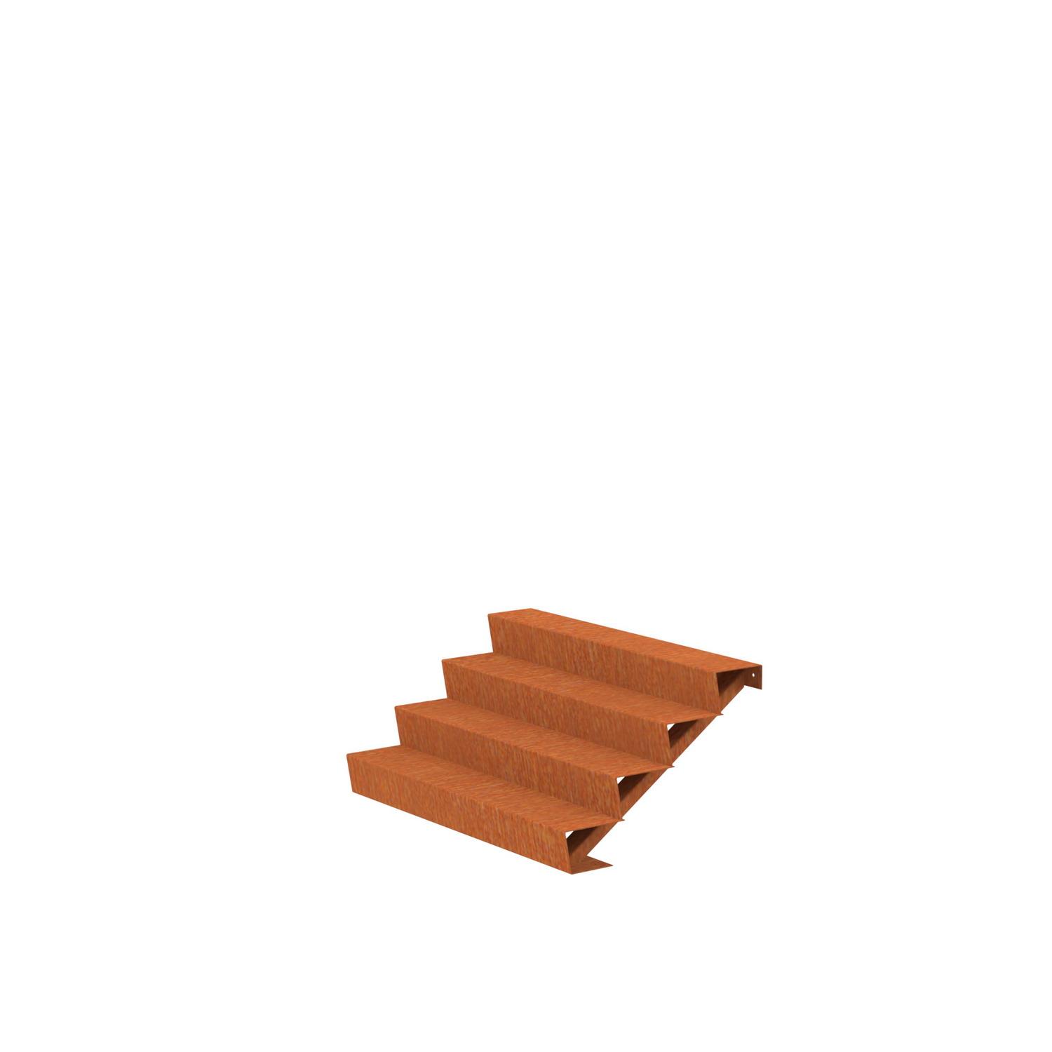 4 Steps Corten Steel Stair