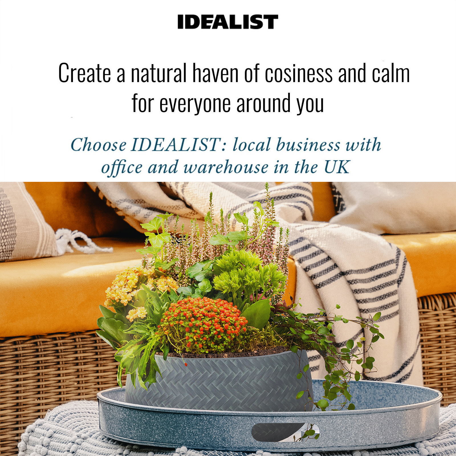 IDEALIST Lite Plaited Style Bowl Outdoor Planter