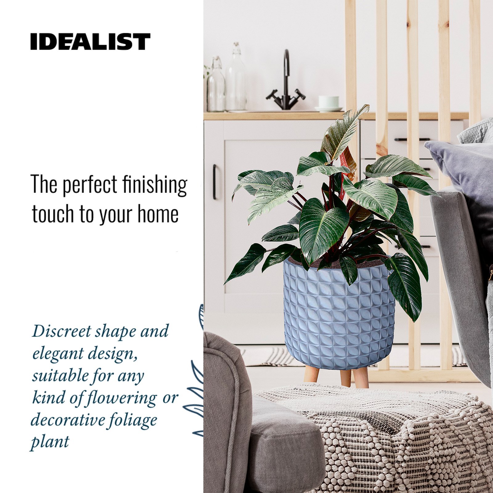 IDEALIST Lite Faceted Effect Planter on Legs