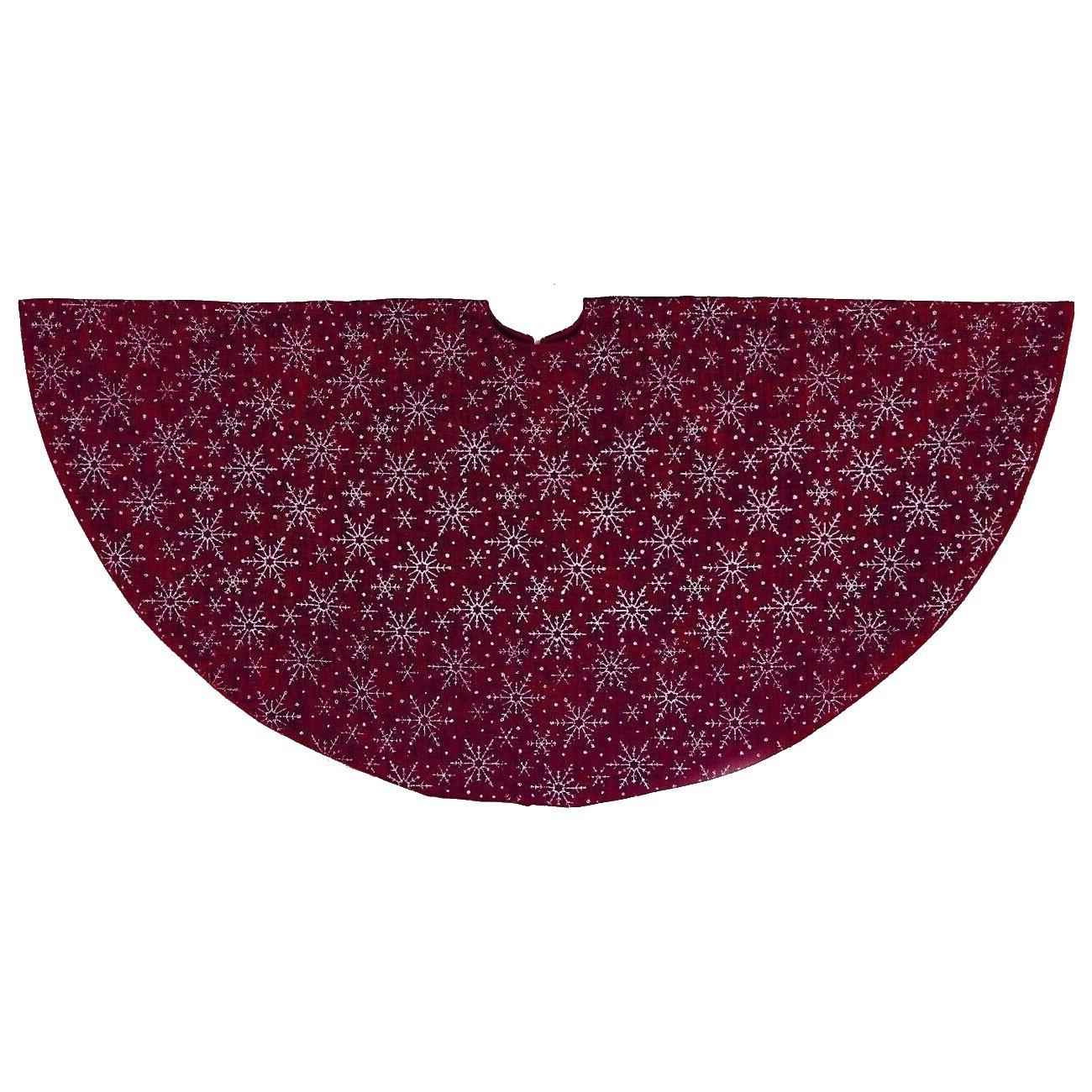 Christmas Tree Skirt with Snowflake Pattern