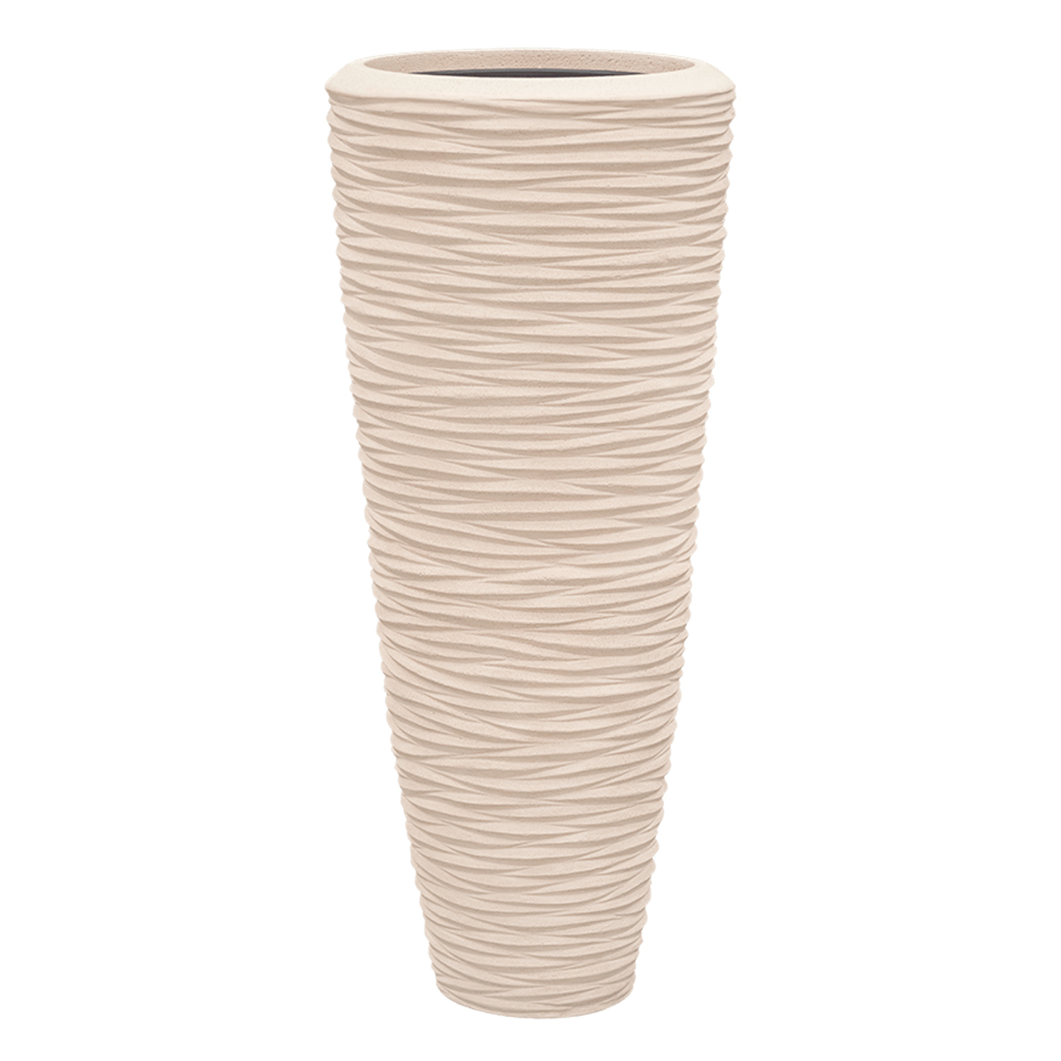 Composits Polystone Partner Seaside Round Tall Indoor Planter Pot