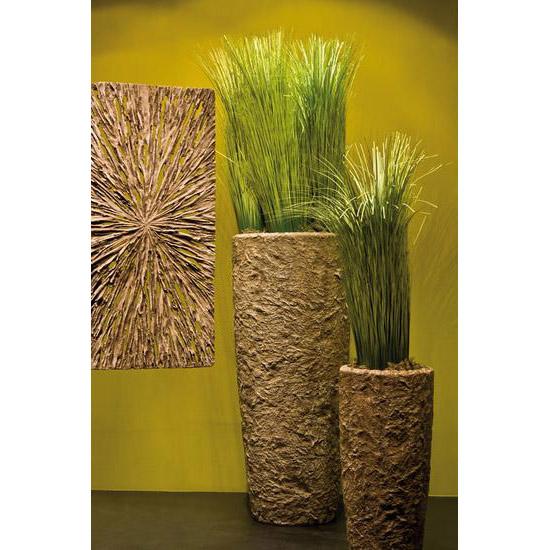 Rocky Round Tall Polystone Outdoor Planter