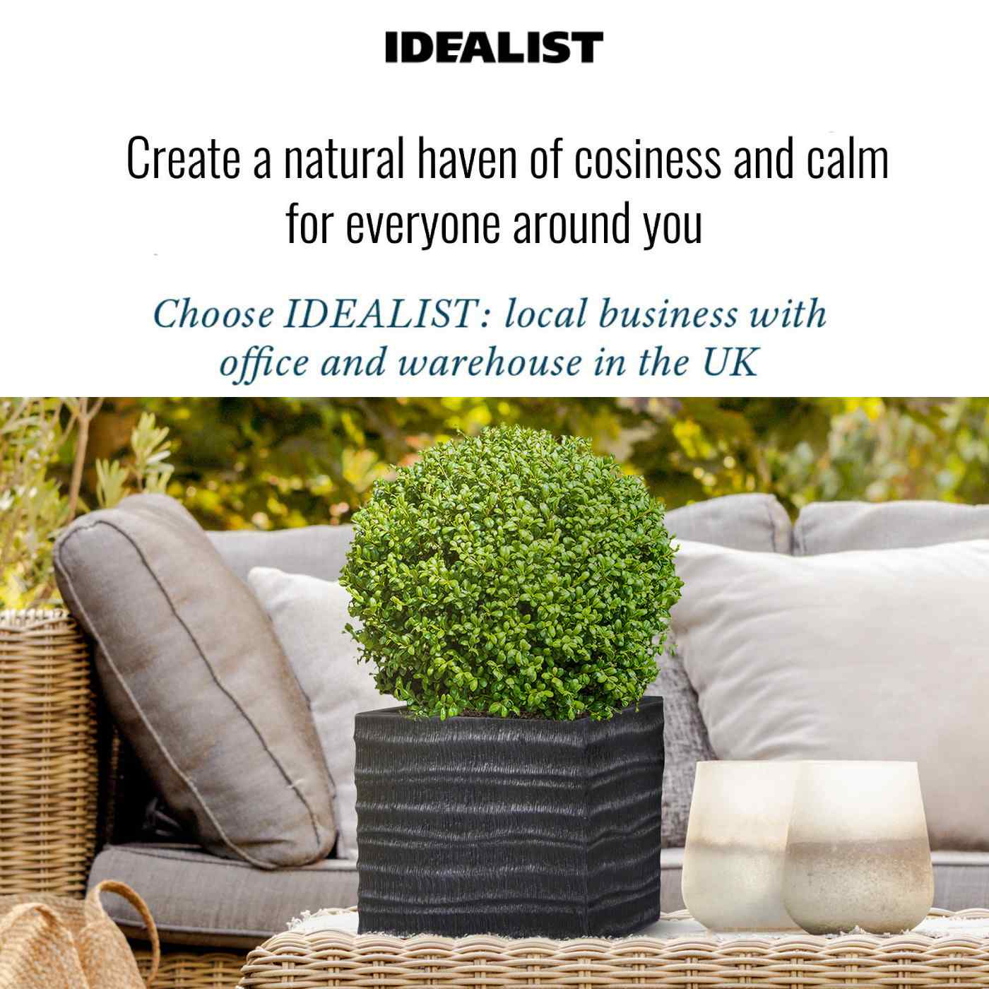 IDEALIST Lite Straw Ribbed Square Outdoor Planter
