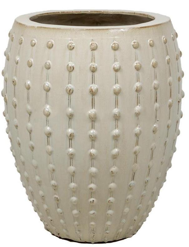 Ceramic Round Tall Bump Glossy Planter Pot In/Out 