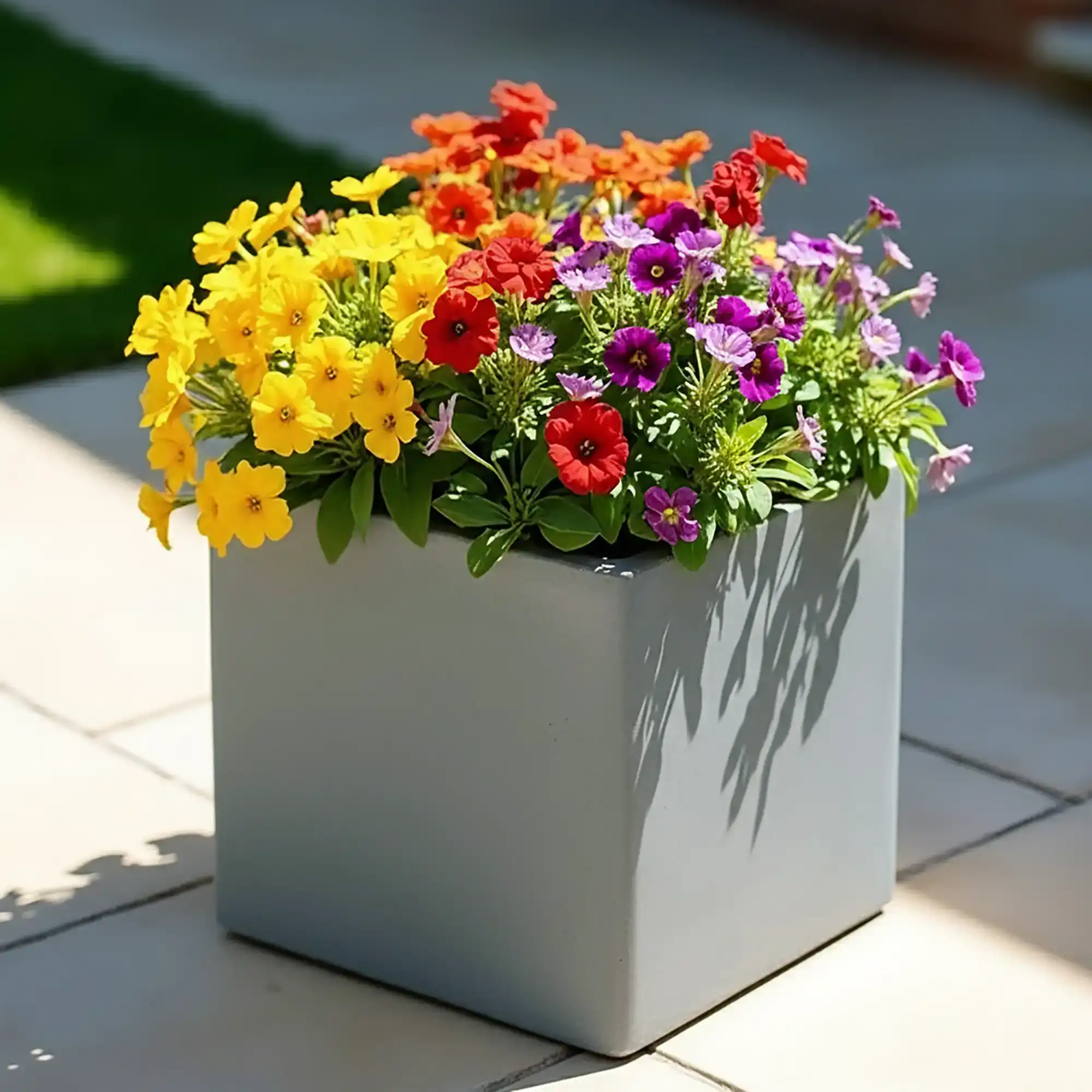 IDEALIST Lite Square Box Contemporary Light Concrete Planter