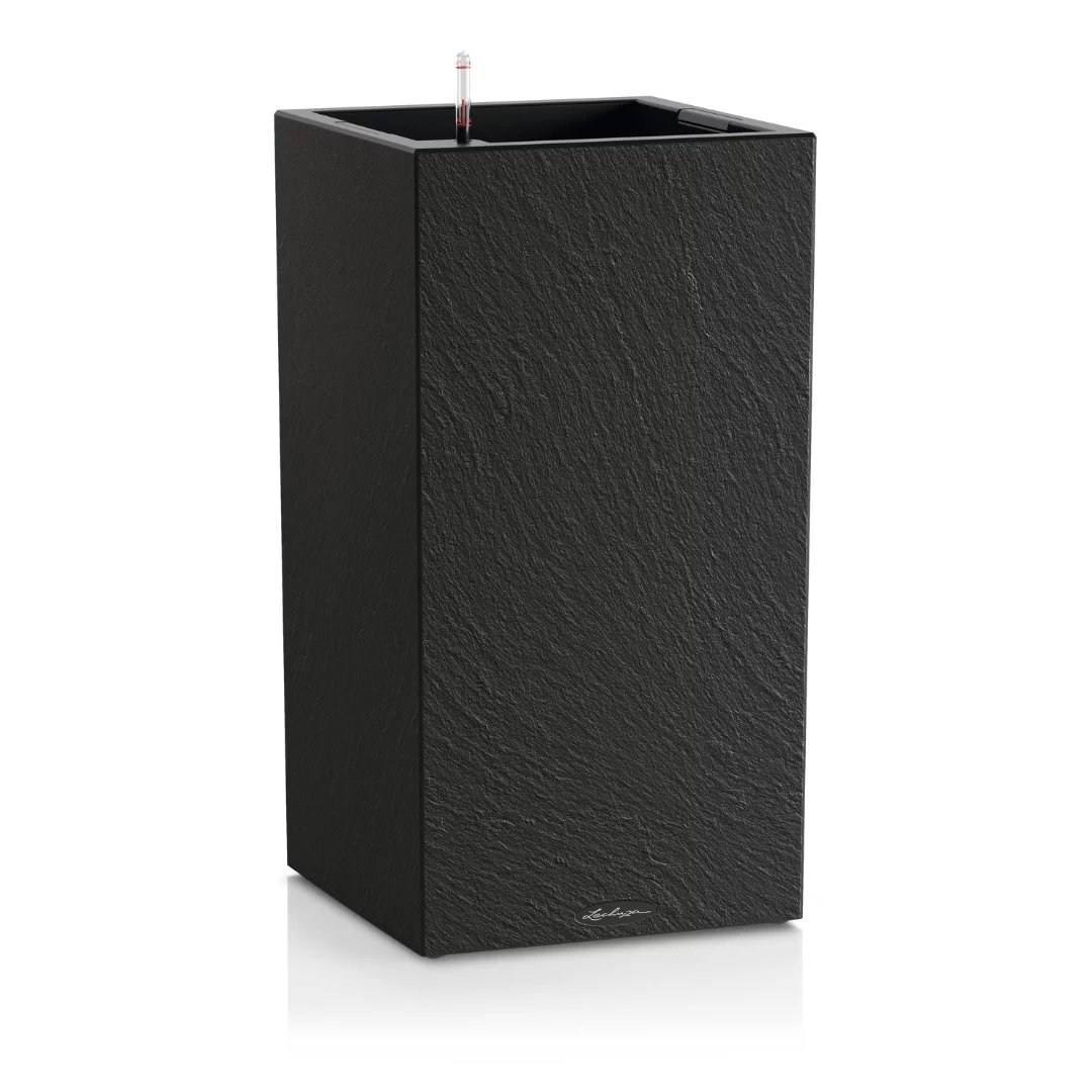 LECHUZA CANTO Slatestone High Square Tall Poly Resin Self-watering Planter