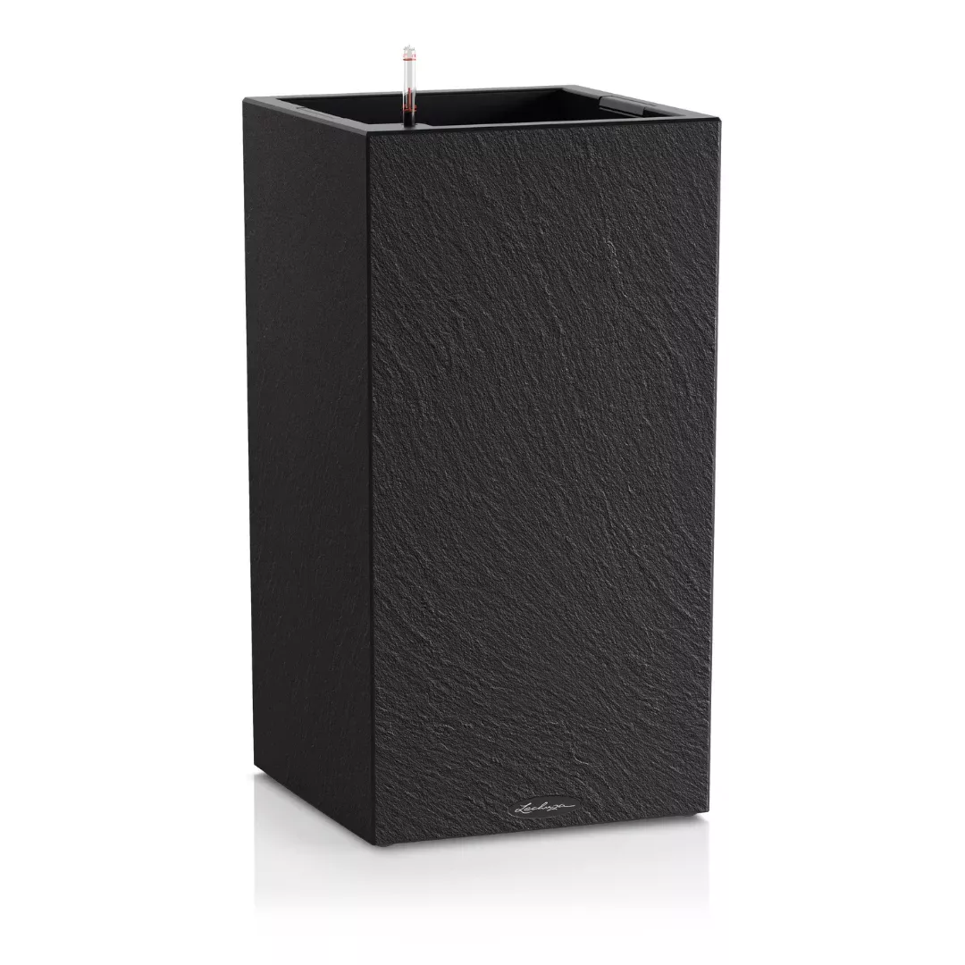LECHUZA CANTO Slatestone High Square Tall Poly Resin Self-watering Planter