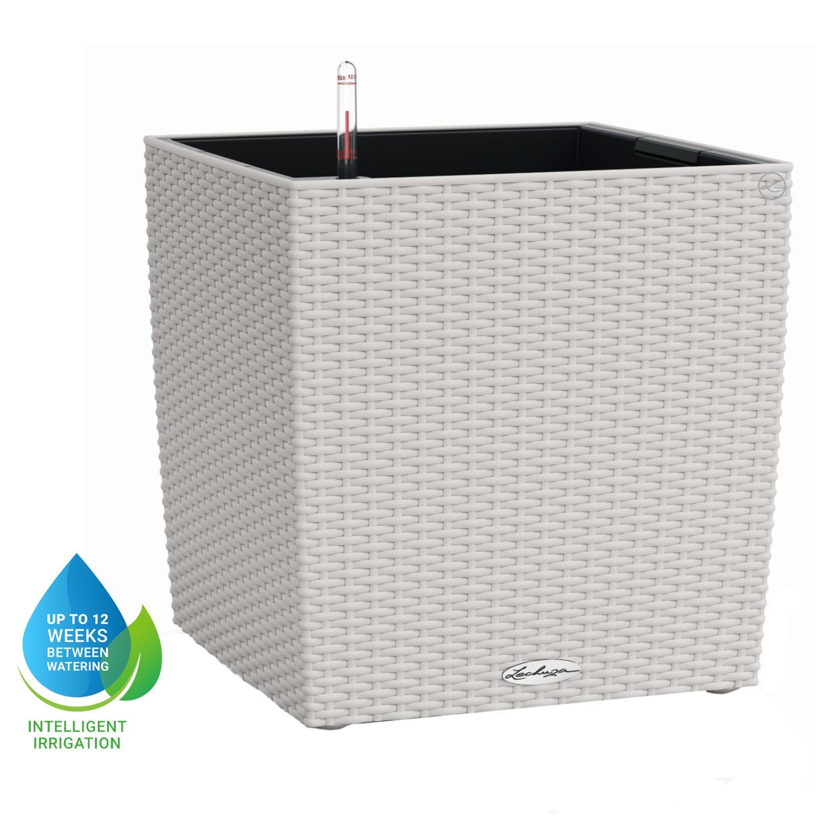 LECHUZA CUBE Cottage Square Poly Resin Self-watering Planter
